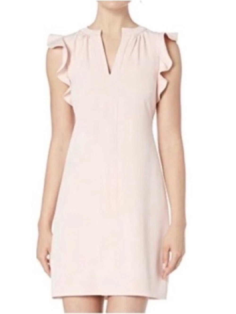 NWT Vince Camuto Pink Ruffle-Sleeve Shift Dress